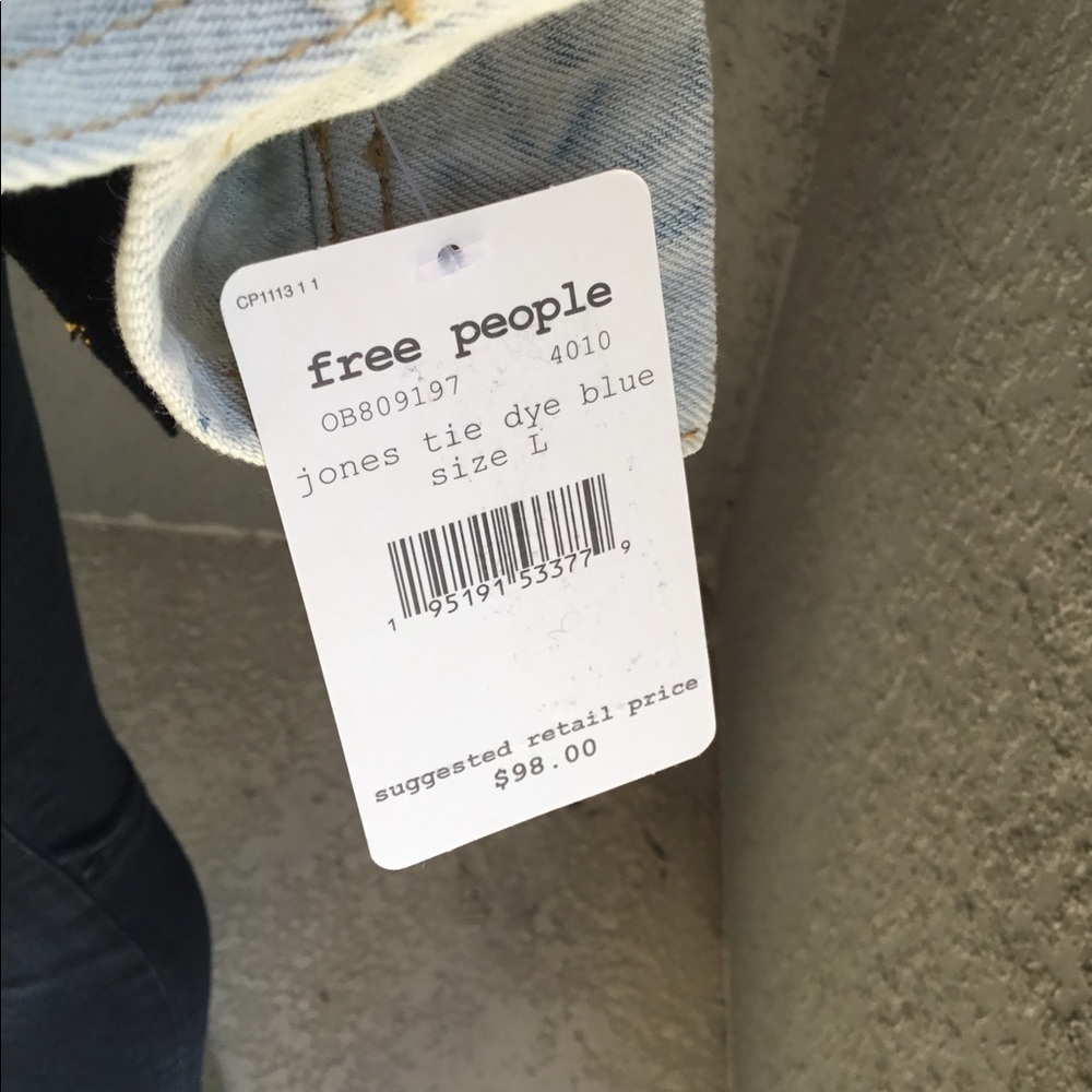 Nwt FREE PEOPLE‎ JONES TIEDYE BLUE DENIM JACKET - Picture 10 of 11